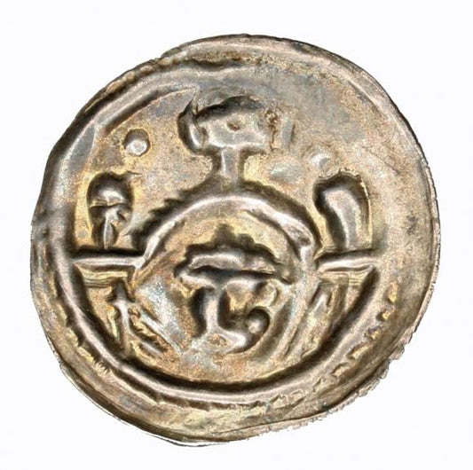 Brakteat typu ratajskiego Henryk I Brodaty Henryk II Pobożny