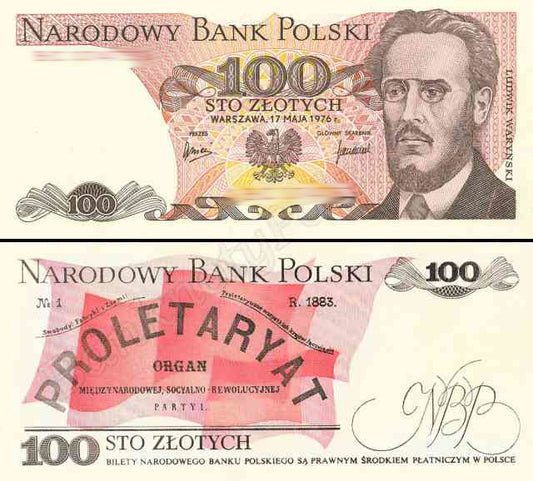 Banknot 100 zł 1976 rok